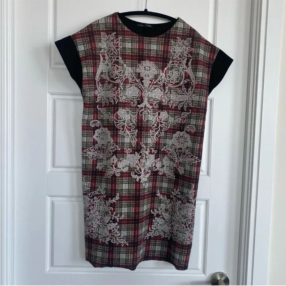 ZARA || Tartan print dress